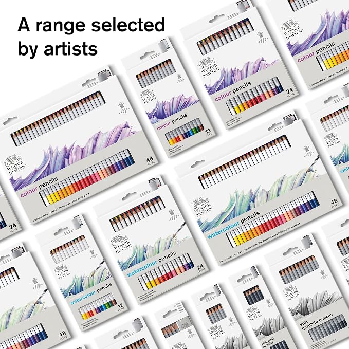 Winsor & Newton Studio Collection, Sketching Pencils, Set of 10 | Soft, Thick Core pencils, Varied Hardness, Soft Smooth Texture, Easy Blending, Stylish Metal Tin Included, High Quality Lead