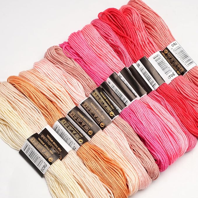 70 Skeins Embroidery Thread Friendship Bracelet String Floss Kit Yarn | Rainbow Thin Threads for Beginners, Cross Stitch, Sewing, Needlepoint, Crochet Craft, Patterns for Hair Wrap & Shirt Lanyard