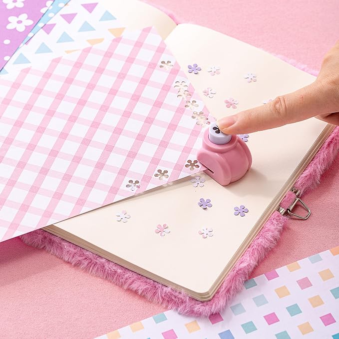 HAPPY LOLLI Pink LolliME DIY Journal Kit for Tween & Teen Girls Ages 8–14, Birthday Gift, 300+ Pieces Lockable Diary Set, Arts & Crafts, Scrapbook & Creative Journaling