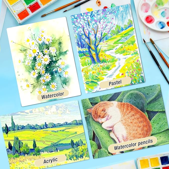 Creazic Watercolor Paper Pad, 9"x12", 140lb/300gsm Cold Press Artist Paper