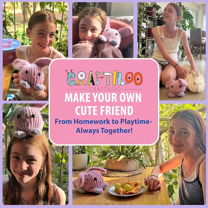 Loom Knitting & Crochet Kit for Kids - Beginner Bunny Knitting Kit