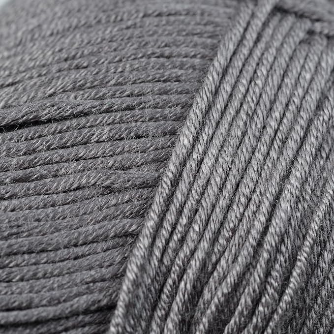 Loops & Threads Silky Soft Yarn - Yarn for Knitting, Crochet, Weaving, and Arts & Crafts - Gray, Bamboo, 3.5 oz