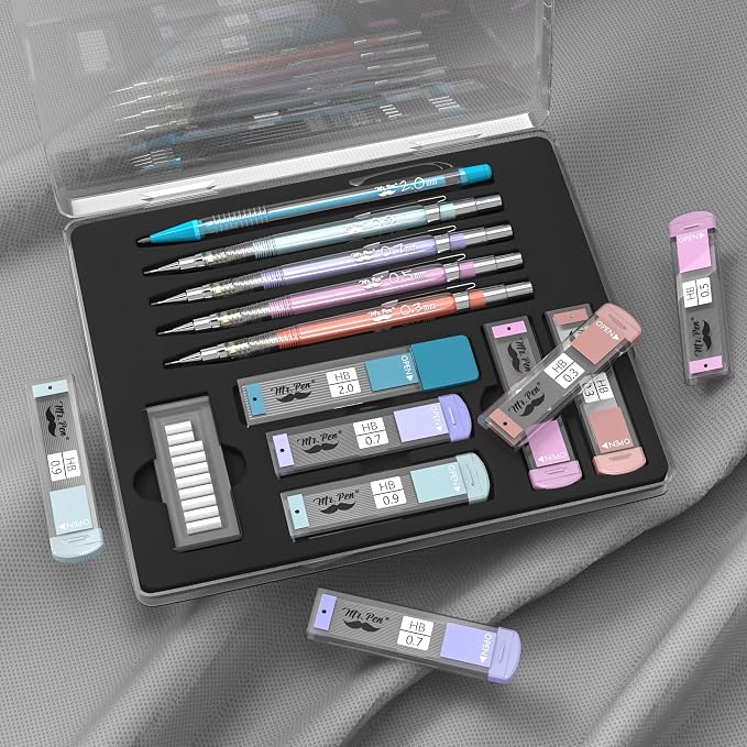 Mr. Pen- Pastel Mechanical Pencil Set, 5 Mechanical Pencils (0.3, 0.5, 0.7