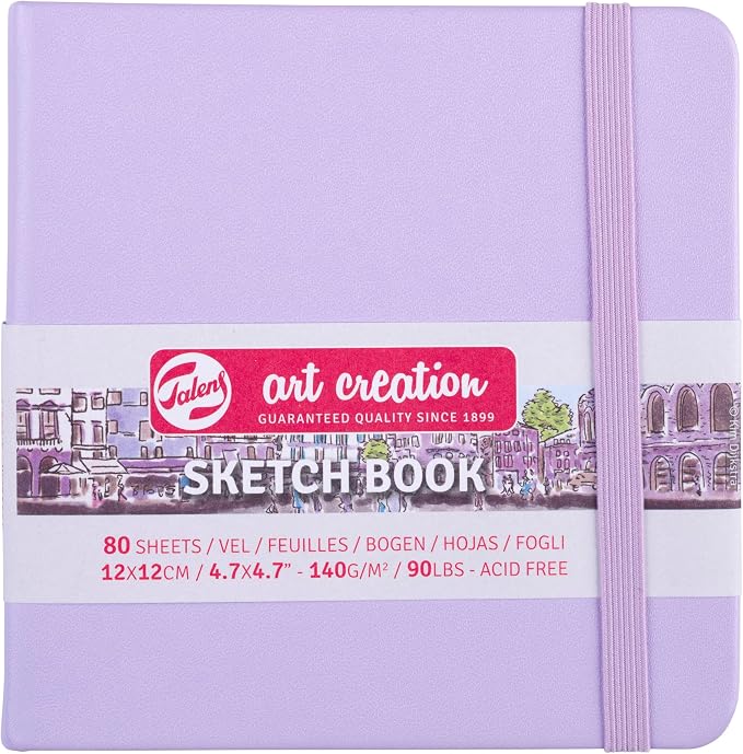 Talens Art Creation Sketchbook, Pastel Violet, 80 Sheets, 4.7 x 4.7 in