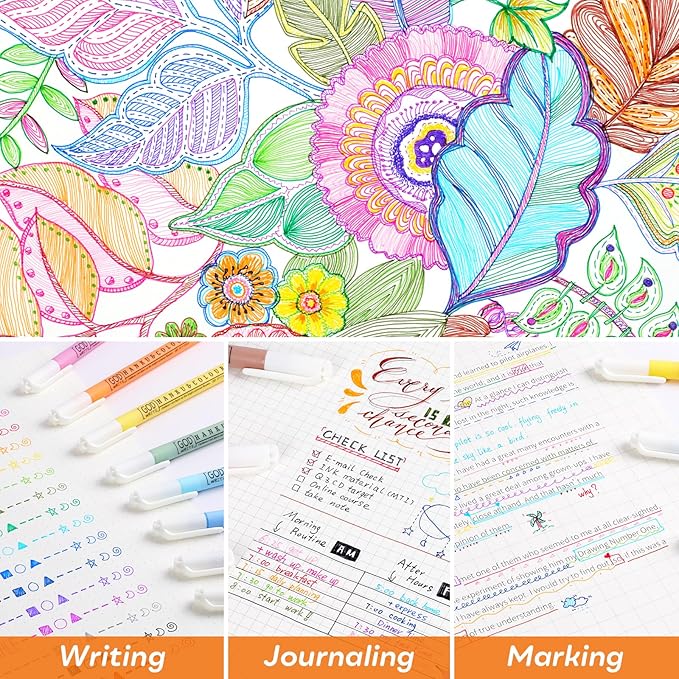 HANKU 0.38mm Fine Point Pen, 16 Colored Bible Pens No Bleed Through Markers