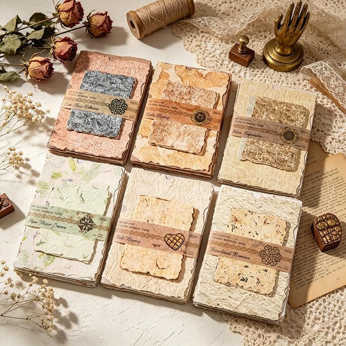 168Pcs Vintage Scrapbook Supplies Kit Textured Rice Paper for Junk Journal