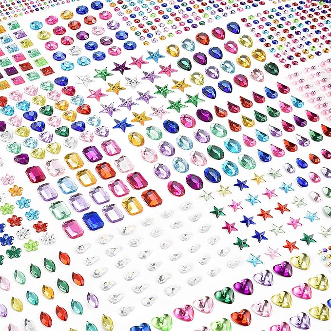 3897 Pcs Gems Stickers, Self Adhesive Gems, Bling Rhinestones for Crafts