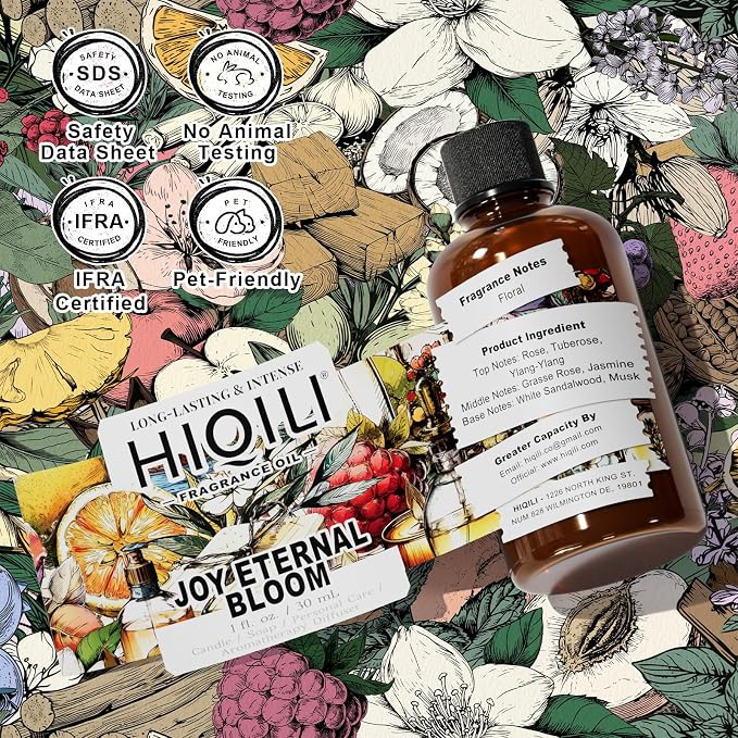 HIQILI Joy Eternal Bloom Fragrance Oil for Diffuser, Candle & Soap