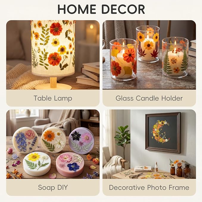 LUXEEASE 80P Autumn Tone Dried Pressed Flowers
