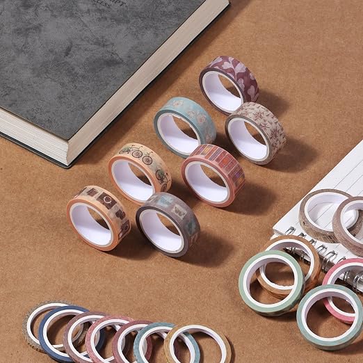 Mr. Pen- Washi Tape Set, 21 Rolls, Assorted Sizes, 5 Yards/Roll | Washi Tape for Scrapbook, Arts, Crafts, Journals and Planners, Vintage Charm Design