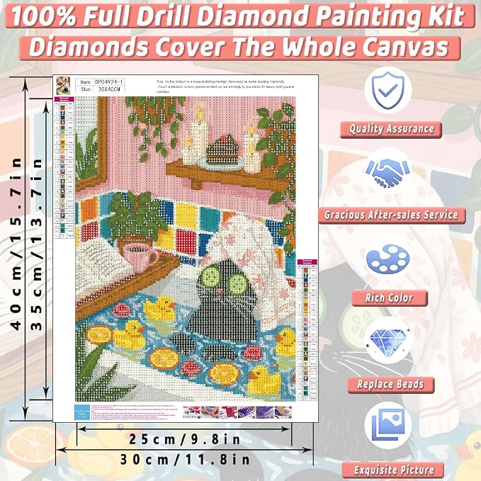 3 Pack Black Cat Diamond Art Kits for Adults Diamond Painting Kit Beginner