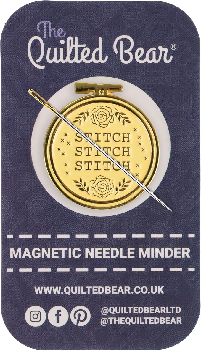 The Quilted Bear Magnetic Needle Minder, Cross Stitch Hoop | Enamel Needle Keeper for Embroidery & Cross Stitch, Secure Holder for Sewing Needles & Pins, Strong Magnet, Sewing Accessory