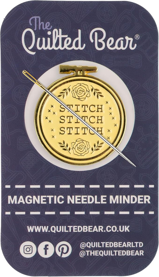 The Quilted Bear Magnetic Needle Minder, Cross Stitch Hoop | Enamel Needle Keeper for Embroidery & Cross Stitch, Secure Holder for Sewing Needles & Pins, Strong Magnet, Sewing Accessory