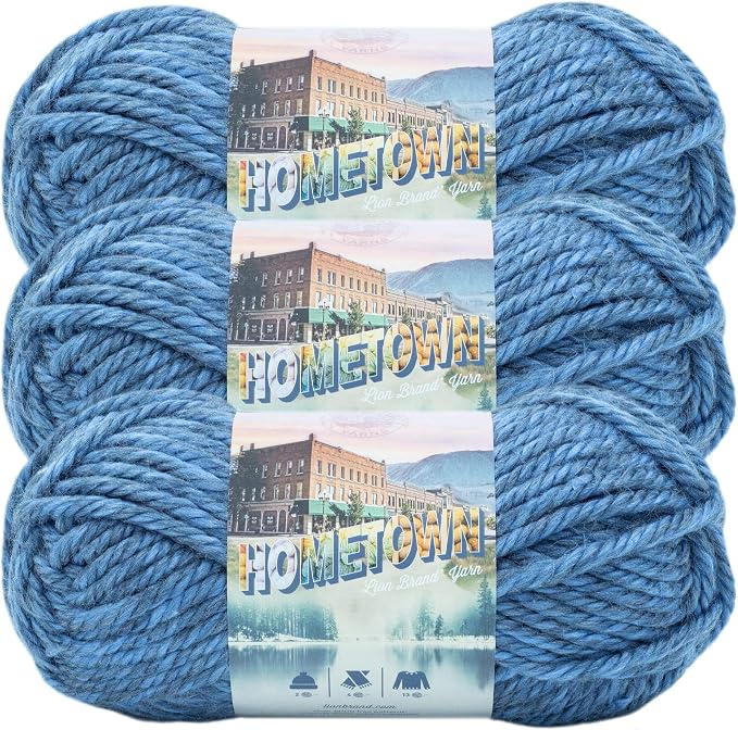 Lion Brand Yarn Hometown Yarn, Super-Bulky Yarn for Knitting, Crocheting, and Crafting, 3 Pack, Sleepy Hollow Spirit