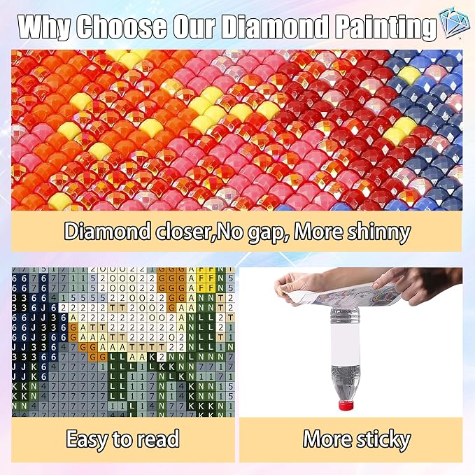Ausanrl Flowers Square Diamond Painting Kits - Square Drill Diamond Paintings Flowers,Square Diamond Art,DIY Flower Gem Painting for Adults and Crafts for Gifts and Home Wall Decor 12x16inch