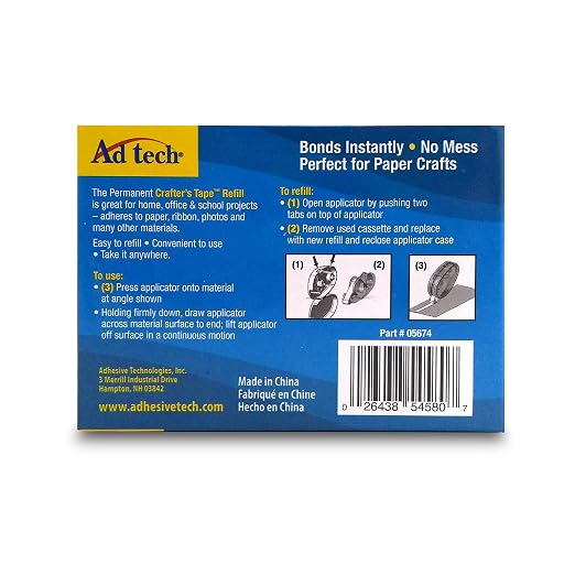 AdTech 05674 Permanent Crafter's Tape Refills, case pack of 12