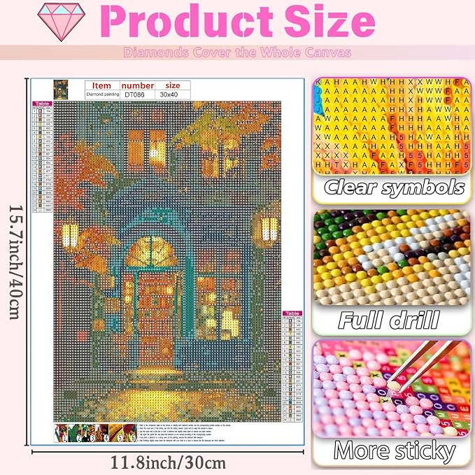 DAZZLEDOTS Diamond Art Kits for Adults, Bookstore Round Diamond Painting