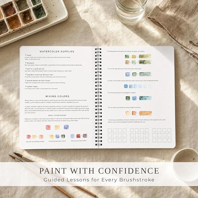 Beautiful Watercolor Book for Beginners - 10 National Park Designs | Guided Watercolor Painting Workbook on Quality Paper - Relaxing Activity Book for Adults and a Perfect Art Gift for Women