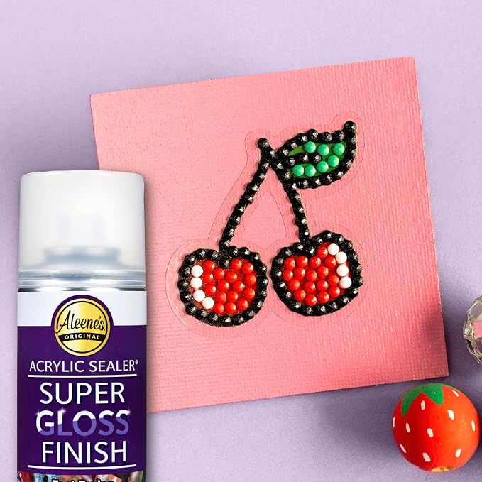 Aleene's Spray Acrylic Sealer, Super Gloss Clear Finish for DIY Crafts & Art Projects, Non-Yellowing, Fast Dry Time Super Glossy Finish 6 oz.