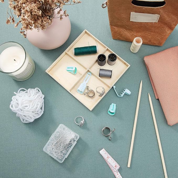 8 Pieces Yarn Guide Finger Holder Knitting Thimble Hand Knitting Supplies, 4 Plastic Yarn Guide, 2 Metal Stainless Steel Thimble Finger Holder, 2 Adjustable Braided Ring for Crochet Craft
