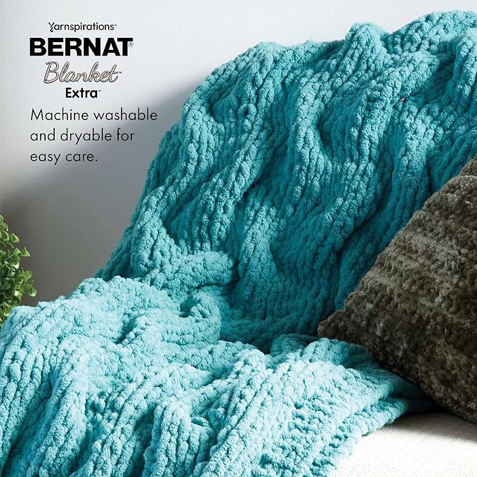 Bernat Blanket Extra, Chunky Yarn for Crocheting, Softened Blue, 2-Pack