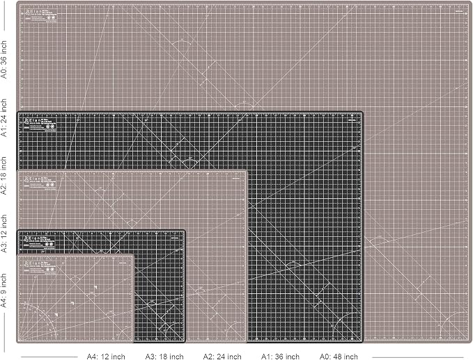 Elan Cutting Mat A2 Black & Taupe, Self Healing Cutting Mat 18x24 Inch, 5-Ply Craft Board Black, Hobby Board for Crafts 18x24 Inch