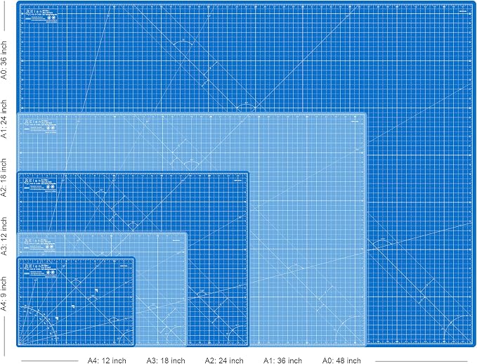 Elan Cutting Mat A0 Blue, Extra Large Self Healing Cutting Mat 36 x 48 Inch, 5-Ply Craft Board Blue, Hobby Board for Crafts 36x48 Inch