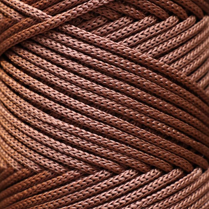 Makromecity, Premium Polyester Macrame Cord 3mm x 131 Yards (394 feet) 3mm Polypropylene Copper Macrame Cord Crochet Macrame Bag Cord Crafts for Wall Hangings, Bags, Underplate, Rug