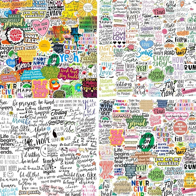 300PCS Motivational Inspirational Stickers for Scrapbook Planner Journaling