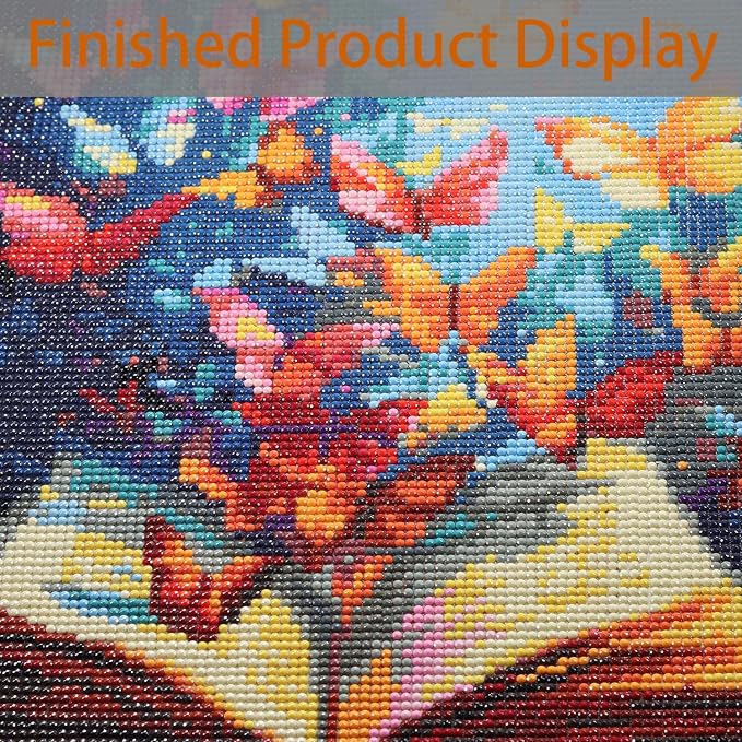 Baipisan Book Butterfly Diamond Art Painting Kits for Adults, Full Drill Diamond Dots Paintings for Beginners, Round 5D Paint with Diamonds Pictures Gem Art Painting Kits DIY Crafts Kits 12x16inch