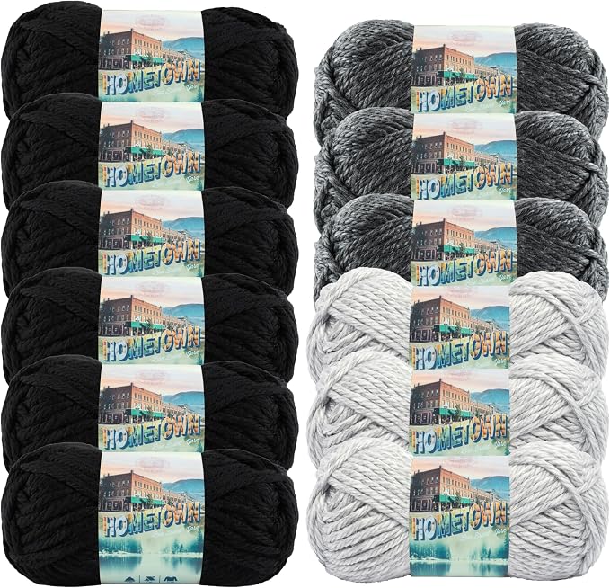 Lion Brand Yarn, Hometown Super Bulky Yarn, 50 Shades Pack, 12 Skeins