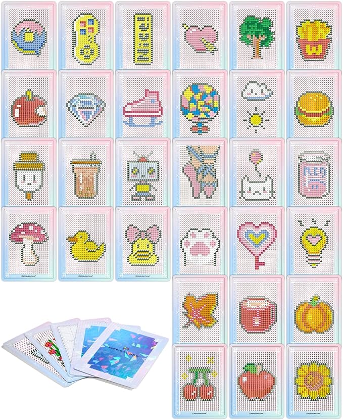 ForeverYoung Freestyle Mini Diamond Art Cards, Design A – Square, No Drills