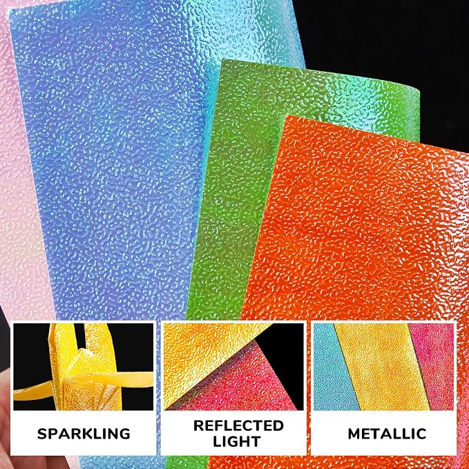 JoyCat Textured Origami Paper, 50 Sheets with Artistic Patterns, 6x6 Inch | Durable textured sheets with artistic patterns hold crisp folds and add tactile detail to origami, cards and paper crafts.