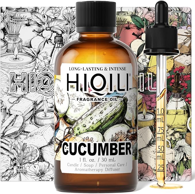 HIQILI Cucumber Fragrance Oil for Diffuser, Soap & Candle Making - 1 Fl Oz