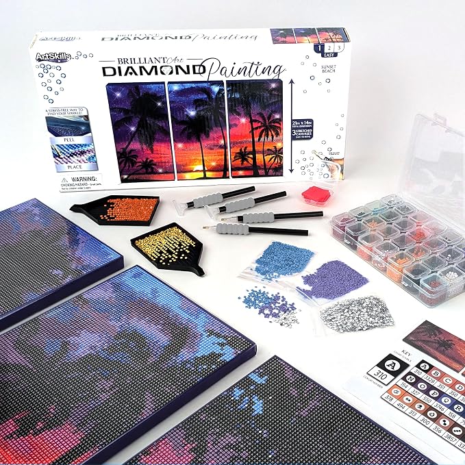 ArtSkills Diamond Painting Kit Framed Canvas Diamond Art - Beach