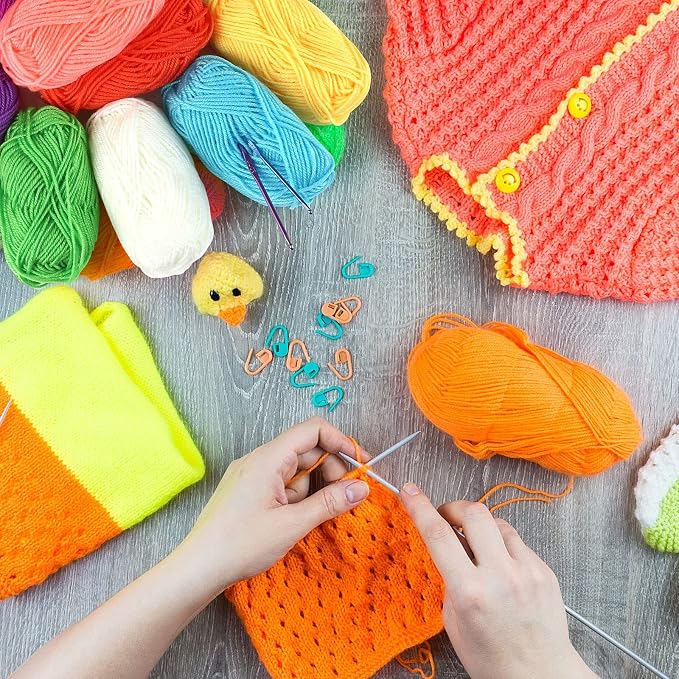 LIHAO 24 Acrylic Yarn Skeins for Knitting Mini Yarn Assorted Colors | 100% Acrylic, 24 Assorted Colors, 15g Mini Skeins, Crochet Crafts, DIY Projects