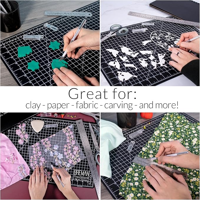 WA Portman Fabric Cutting Mat with Craft Knife & Straight Edge Craft Ruler