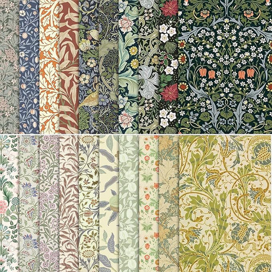 Scrapbook Paper Pack Vintage Floral Decorative Craft Paper for Junk Journal Card Making Collage Decoupage Gift Wrap DIY Album Papers Crafts