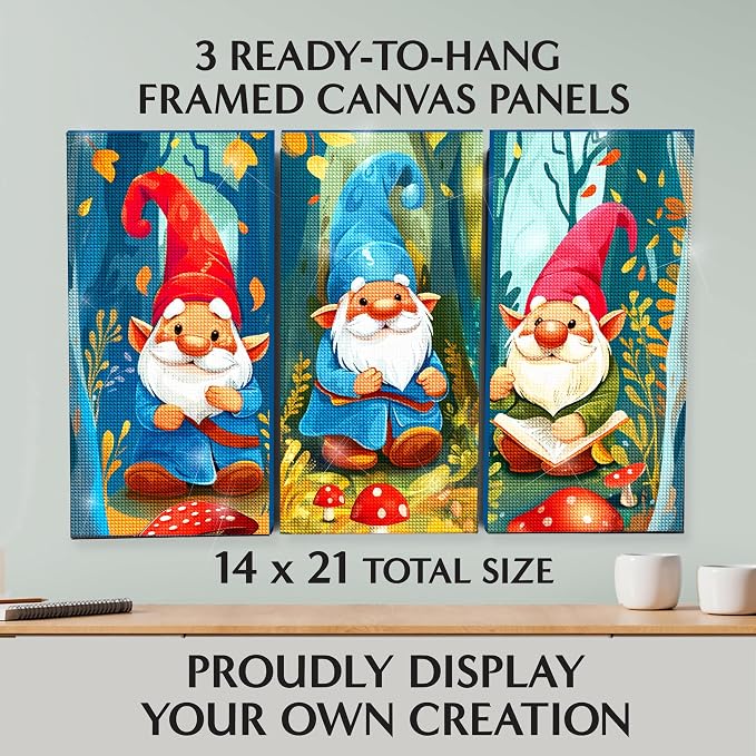 ArtSkills Diamond Painting Kit Framed Canvas Diamond Art - Gnomes