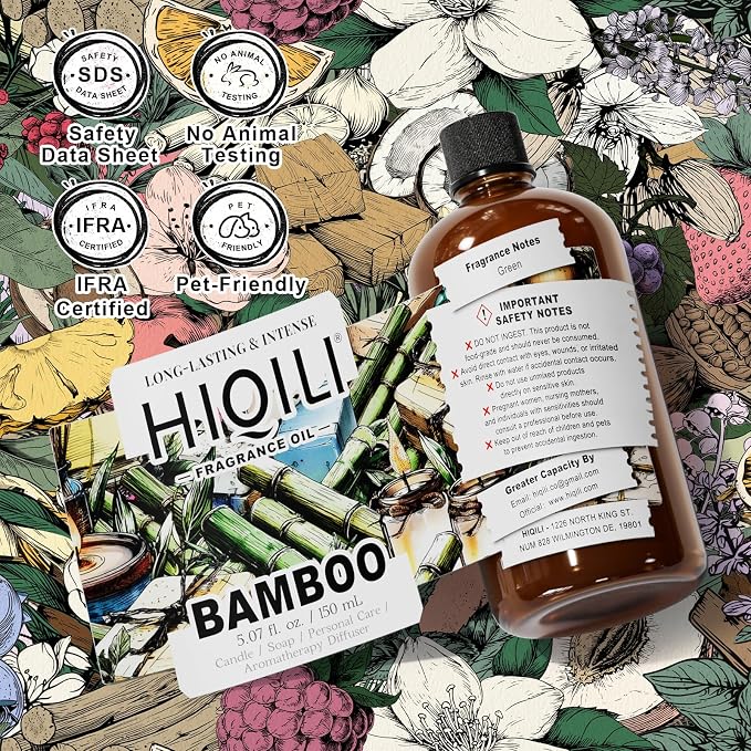 HIQILI Bamboo Fragrance Oil for Candle & Soap Making - 5.07 Fl Oz