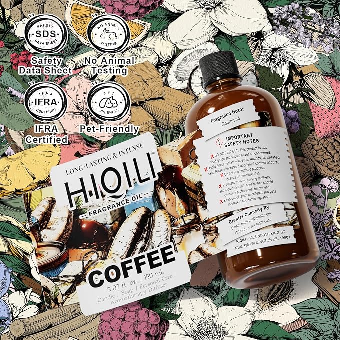 HIQILI Coffee Fragrance Oil for Candle Making & Diffusers Use - 5.07 Fl Oz