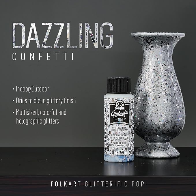 FolkArt Best of Silvers Acrylic Craft Paint Set Featuring 5 Premium Silver Paint Formulas, 96423