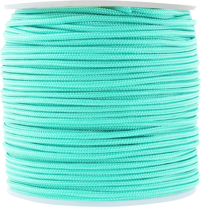 Mandala Crafts 1.5mm Teal Rattail Nylon Satin Cord for Jewelry Making