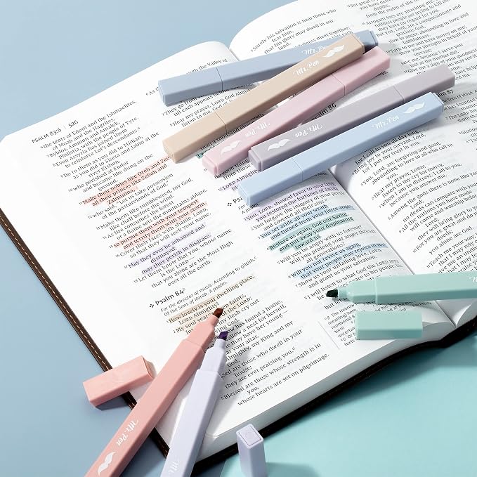 Mr. Pen- Aesthetic Highlighters No Bleed, 8 Pack, Morandi Colors | Chisel Tip, Cute Highlighters Assorted Colors for Journaling, Highlighting, Underlining, Fast Dry, Back to School Supplies