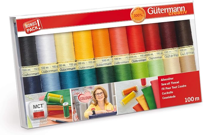 Gutermann 734610-1 Thread Set Sew-All 100 m x 20 reels, Multicoloured