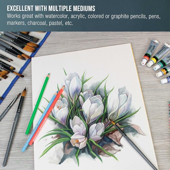 U.S. Art Supply 11" x 14" Premium Heavyweight Watercolor Paper Pad, 2-Pack