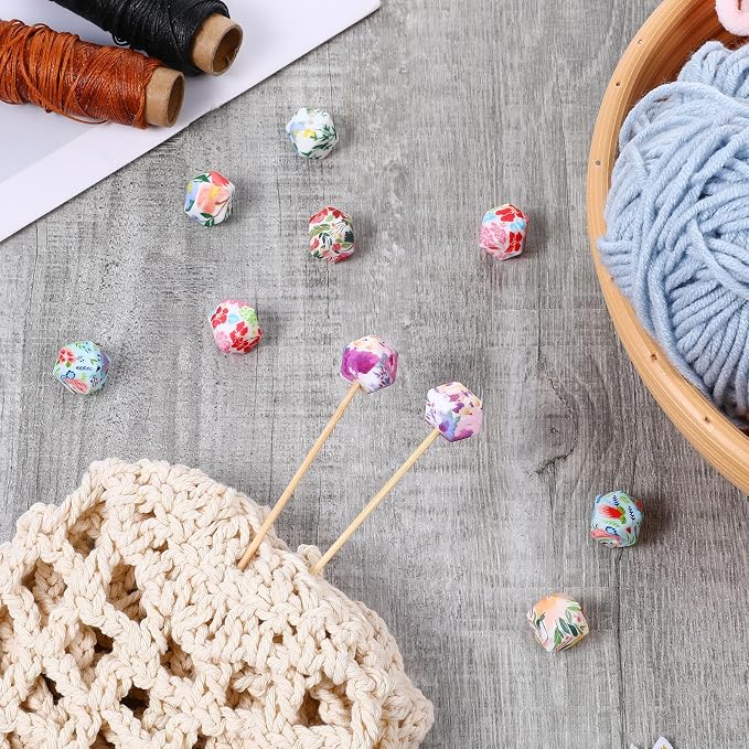 cobee 10 Pcs Knitting Needle Stoppers, Knitting Needle Point Protectors Needle Minders, Hexagon Knitting Stitch Holders Needle Caps for Knitting Accessories and Gadgets