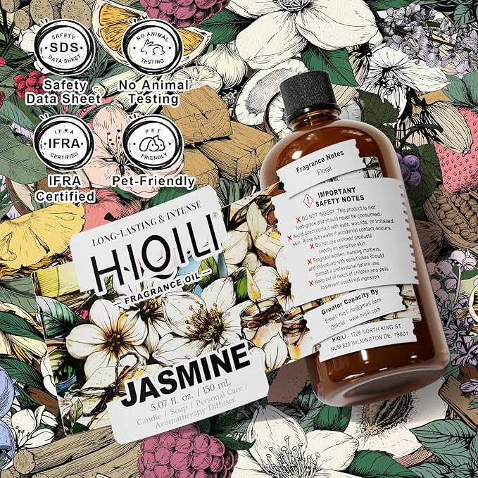 HIQILI Jasmine Fragrance Oil for Women Perfume Making - 5.07 Fl Oz
