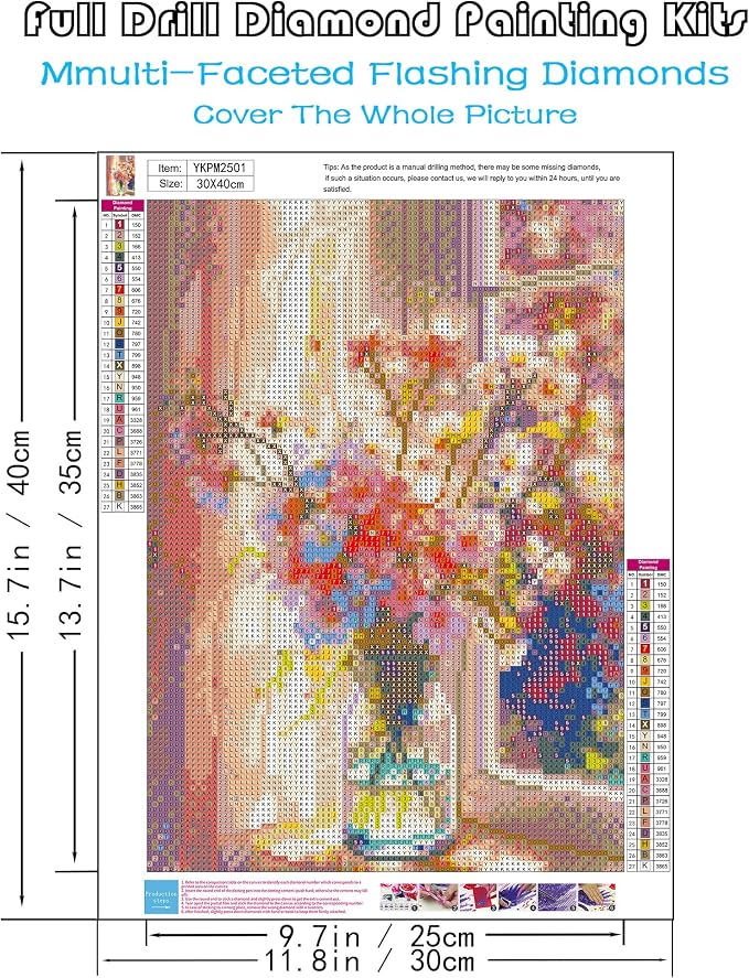 Flowers Diamond Art Kits for Adults, Daisy Diamond Painting Kit 12x16 Inch