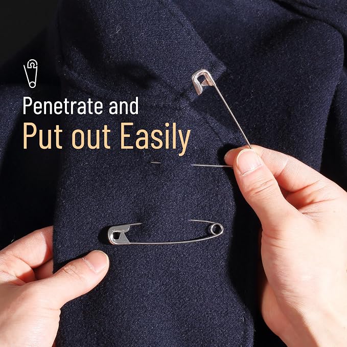 Mr. Pen- Large Safety Pins, 3 Inch, 100 Pack, Silver